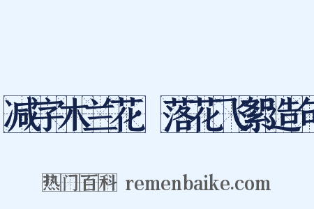 减字木兰花·落花飞絮造句是什么意思的图片